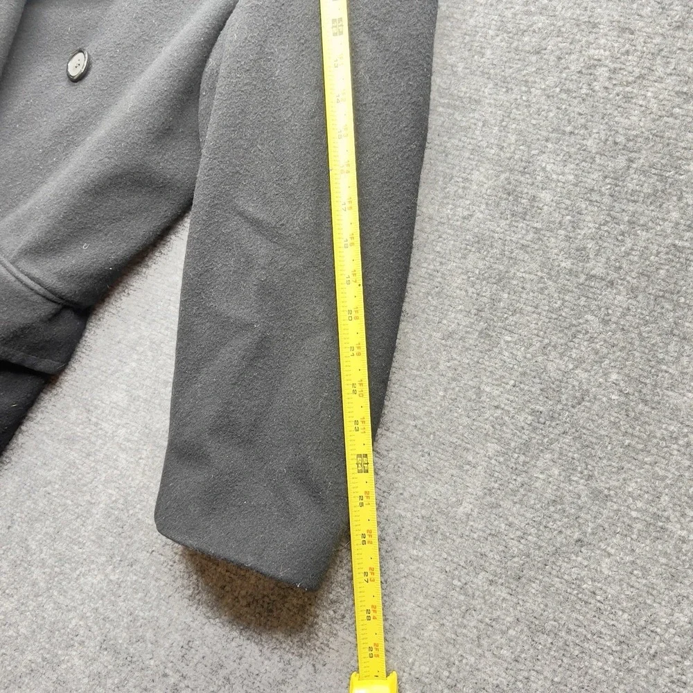 Vintage Evan Picone Black Wool Blend‎ Coat Size 12 Alpaca Mohair Minimalist